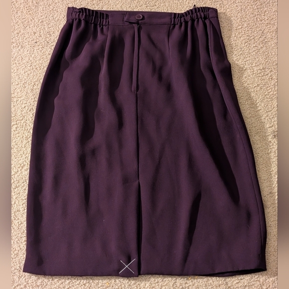 New With Tags Donna Toran Plum & Gold Business Skirt Suit Set Size 12 Vintage - Picture 8 of 8